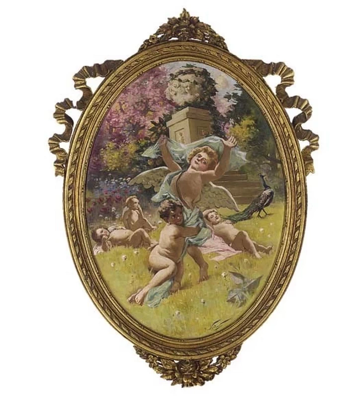 Putti in un giardino estivo